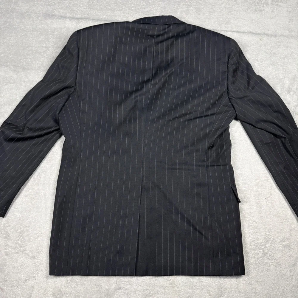 Tommy Hilfiger Blazer Mens‎ 40R Navy Pinstripe Wool Suit Jacket USA Made